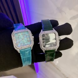 Cartier Santos With Natural Diamonds