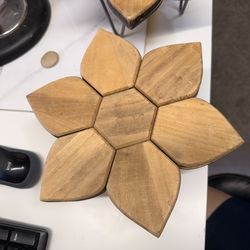 3 wooden flower stands