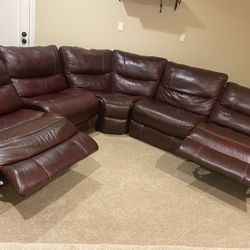 Maroon Color Leather Sofa 