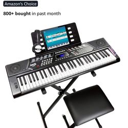 Electric Keyboard And Stool 