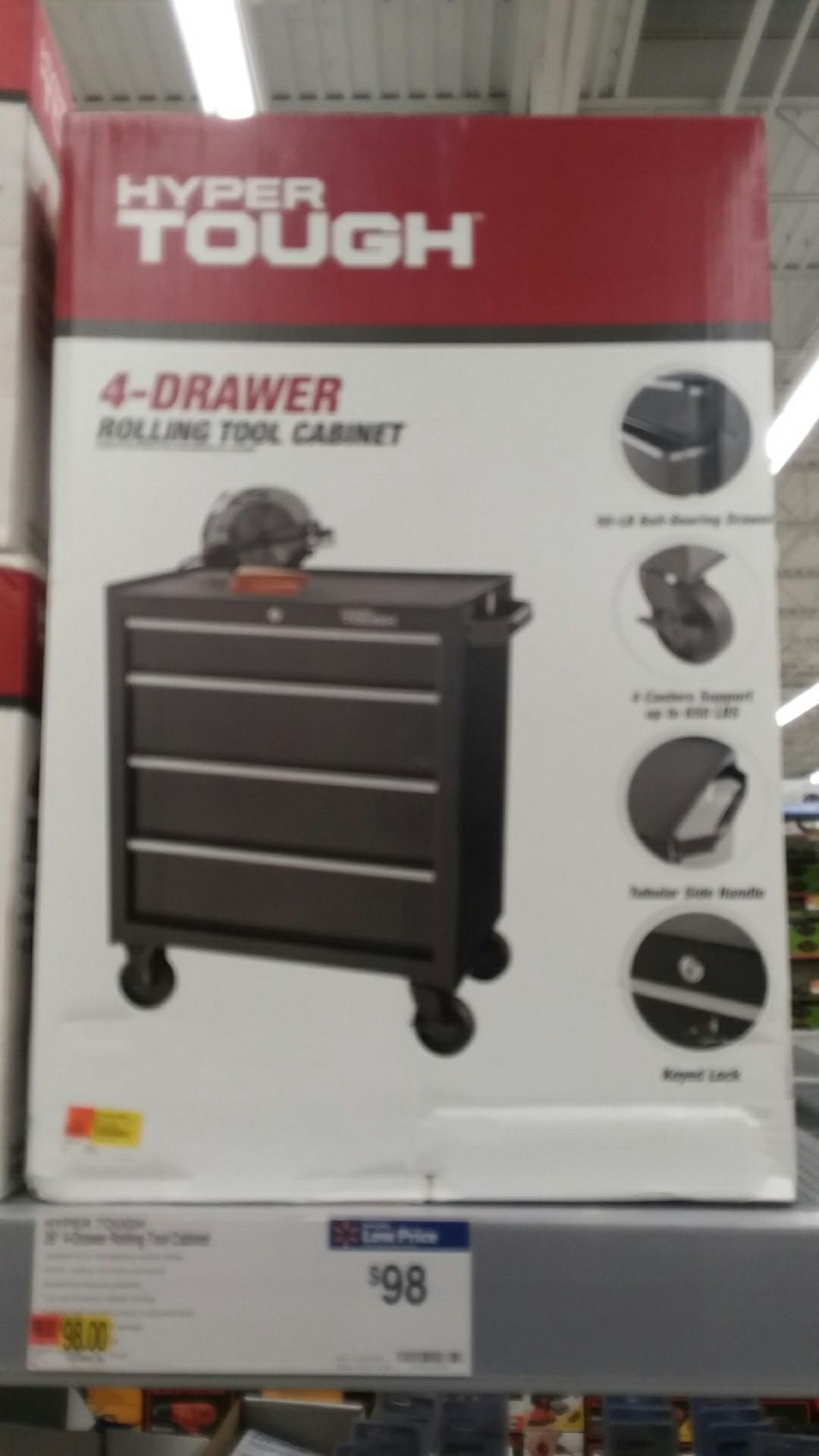 Hyper Tough 4 Drawer Rolling Tool Cabinet