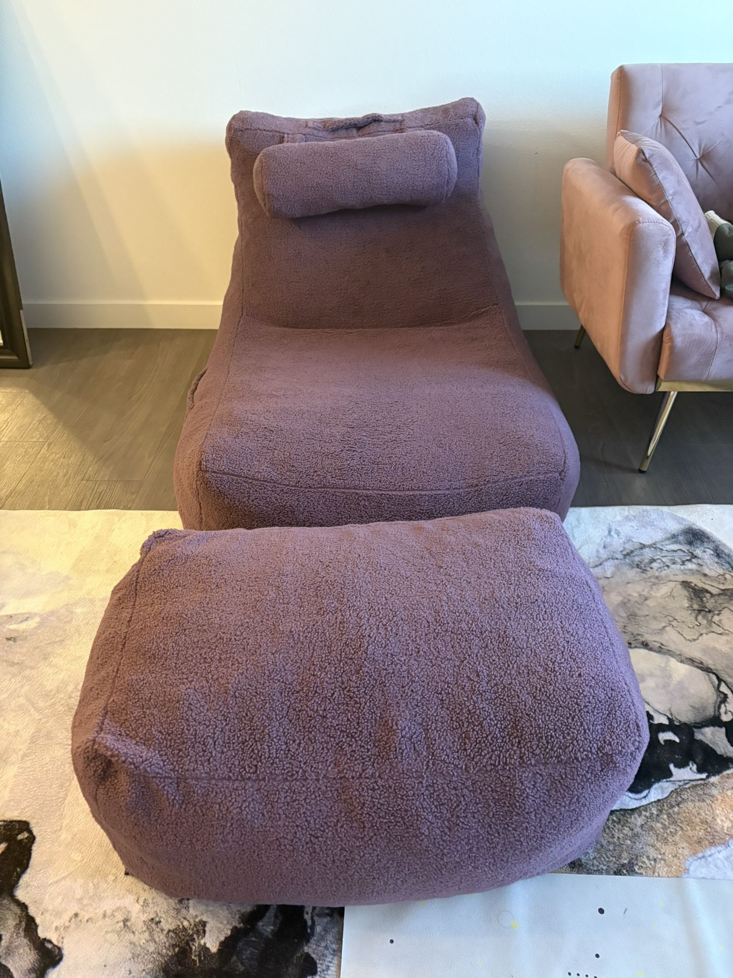 Purple Bean Bag Recliner Chair
