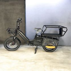 Cargo Electric Bike for Adults, 1500W Peak Motor Ebike with 48V 15Ah , 28 MPH 60 Miles Fat Tire Cargo E Bike, Rear Rack, Basket, 7 Speed