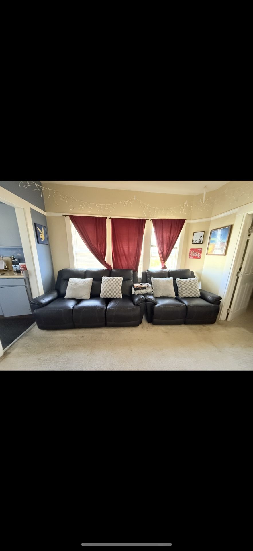 Black Leather Recliner Couches 