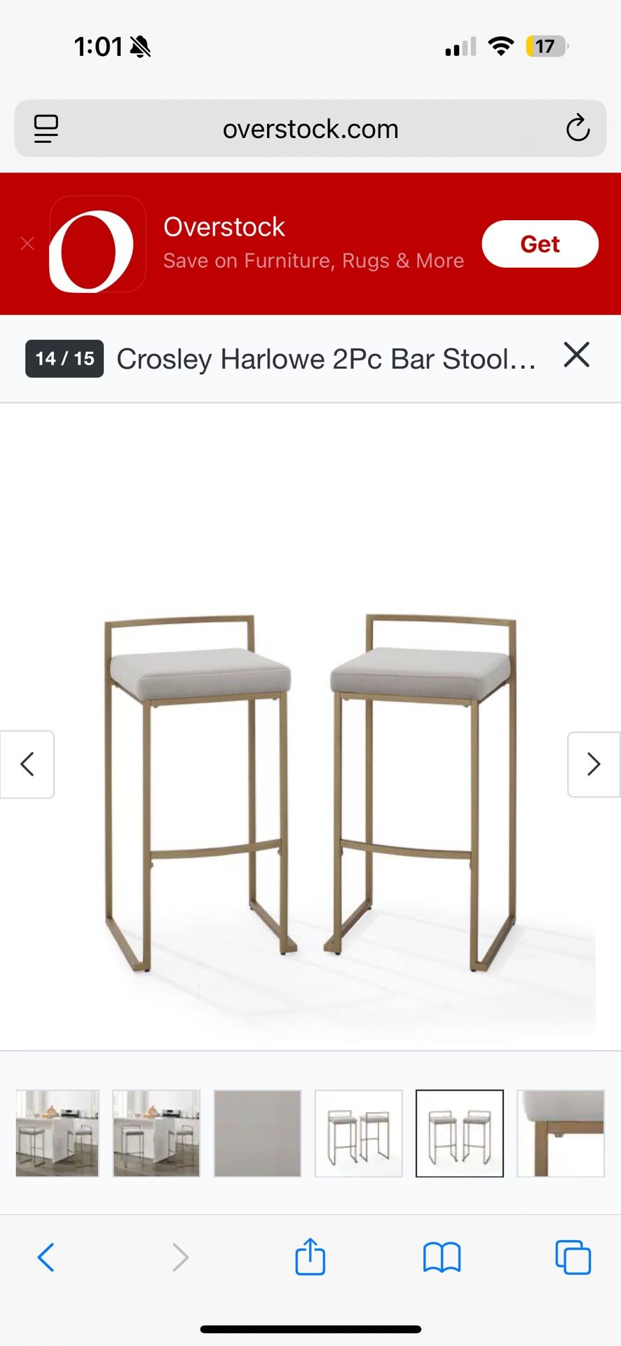 Crosley Harlowe 2Pc Bar Stool Set-65