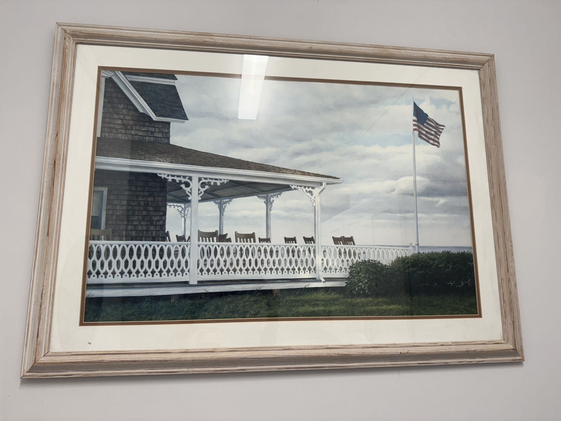framed flag with porch art