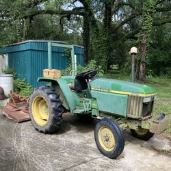 John Deere Tractor With Bush Hog And Grater Box