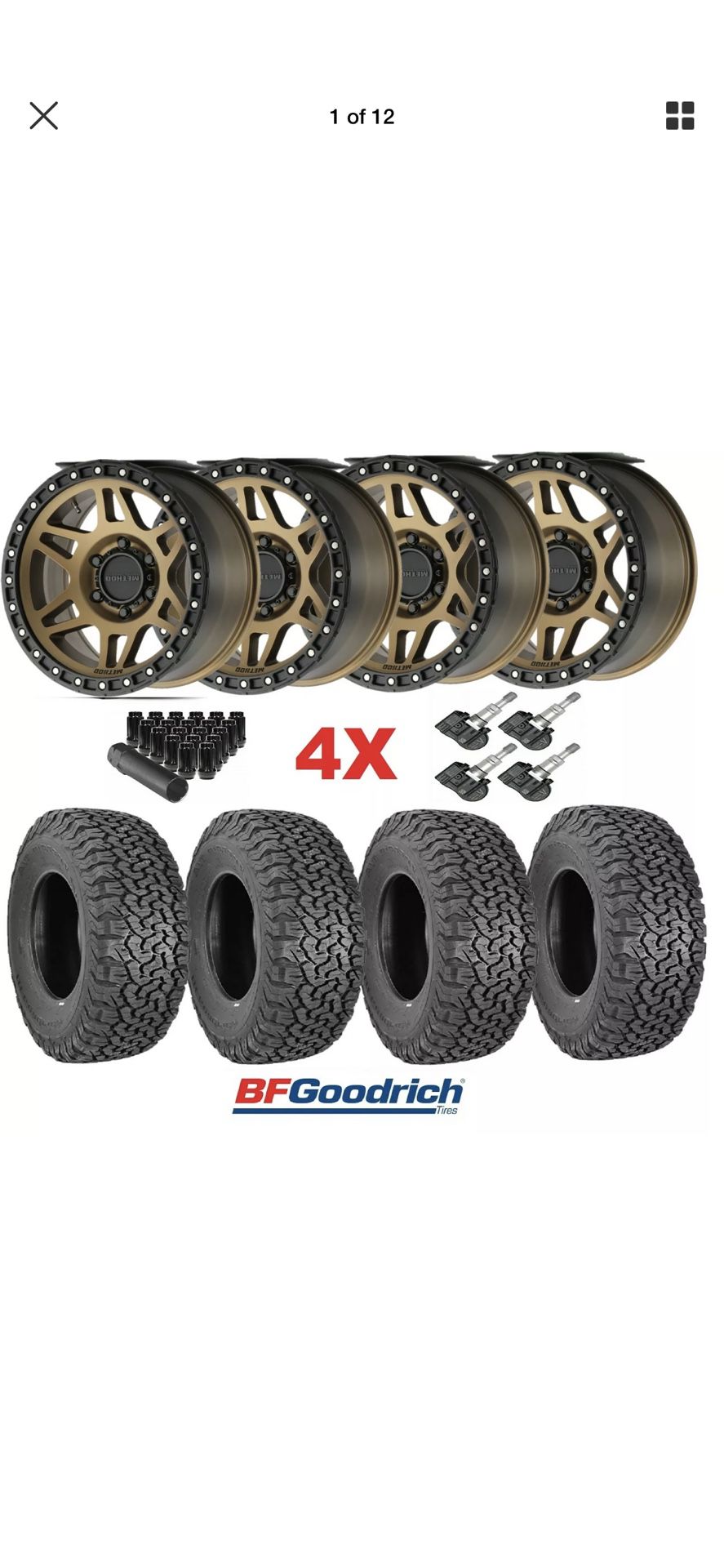 17 Method Bronze Wheels Rims Tires 285 70 17 KO2 BFGOODRICH 6x139.7 6x5.5 Tacoma Sierra Silverado