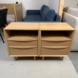 2 Article "Lenia" 2-Drawer Nightstands