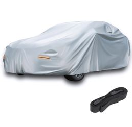 5 Layers PVEA Sedan Car Full Cover with Ventilating Holes UV Protect Car Waterproof Dustproof and Scratch Resistant All-Weather Cover Up to 185"