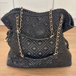 Tory Burch Marion Diamond Quilted Lambskin Leather Handbag