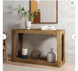 Galano Console Table with Two-Tier Open Shelf in Knotty Oak 47" W x 15.6" D x 30" H  183