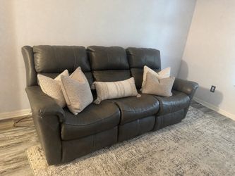Genuine Italian Leather Electric Recliner Couch with USB Ports - FREE DELIVERY!