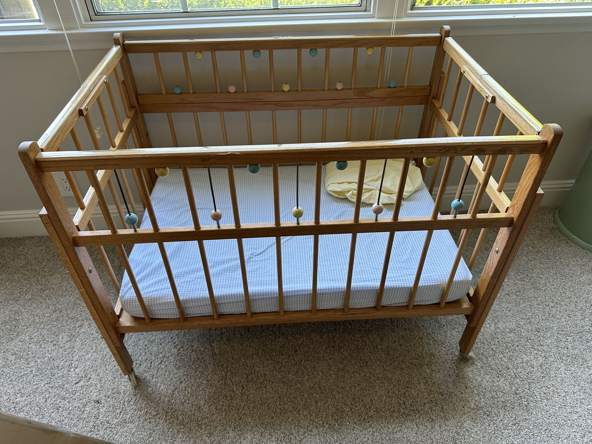 Used Child Craft Crib + Mattress + 2 Sheets