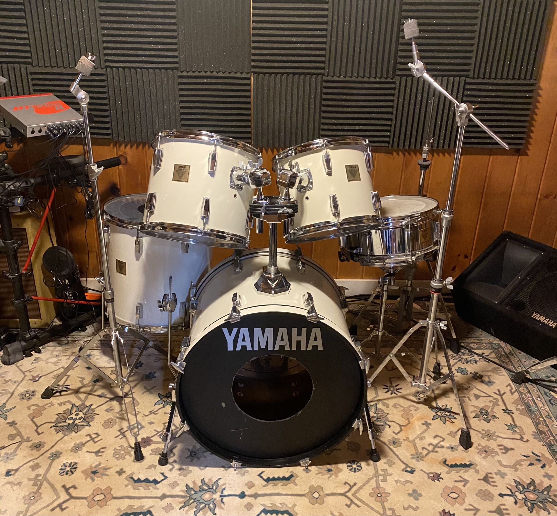 Vintage Yamaha Power V Drum Set SHELLS.  Matching Yamaha Hardware for sale also