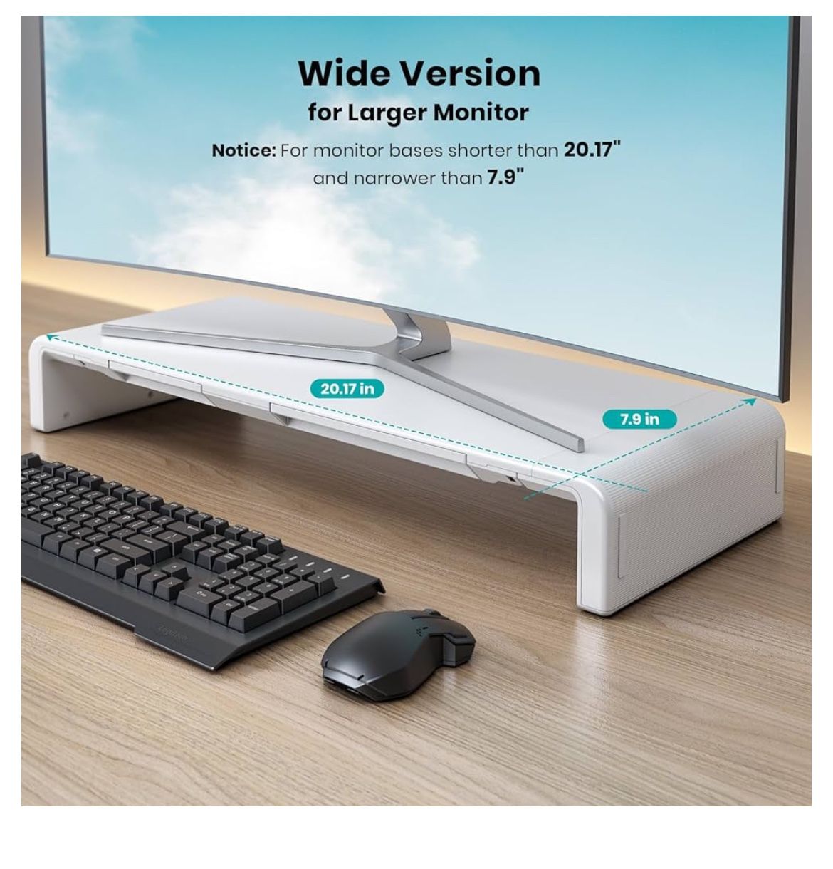 Monitor Stand Riser, Klearlook Foldable, Height Adjustable Computer Stand, Desk Shelf Riser with Storage Drawer &Tablet Phone Stand for Desktop, Lapto