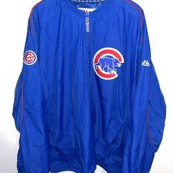 Chicago Cubs Majestic Authentic Collection 1/4 Zip Up Windbreaker Jacket 