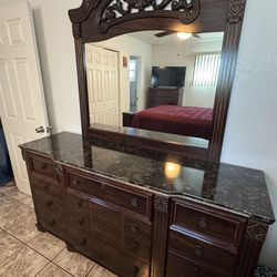 Bed, Mattresses, & Dresser