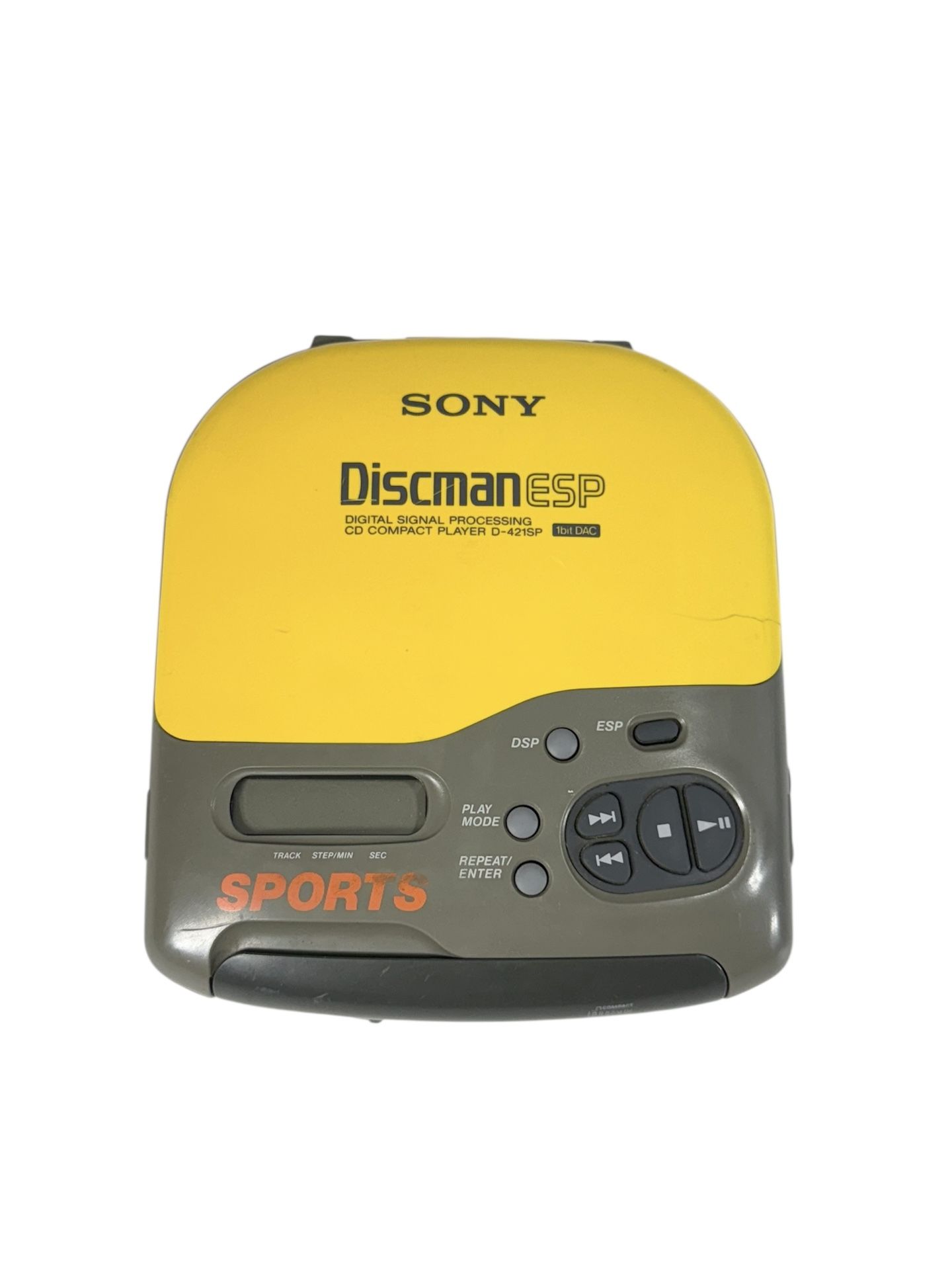 Sony Sports Discman ESP Yellow D-421SP Portable CD Player ~ NOT