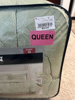 Queen Sage Green Floral Comforter Set