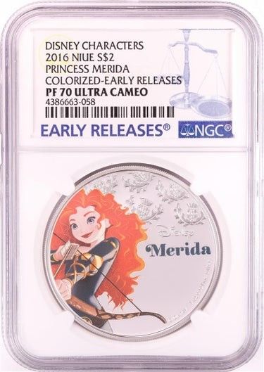 2016 Proof $2 Disney Princess Merida 1oz Silver Coin