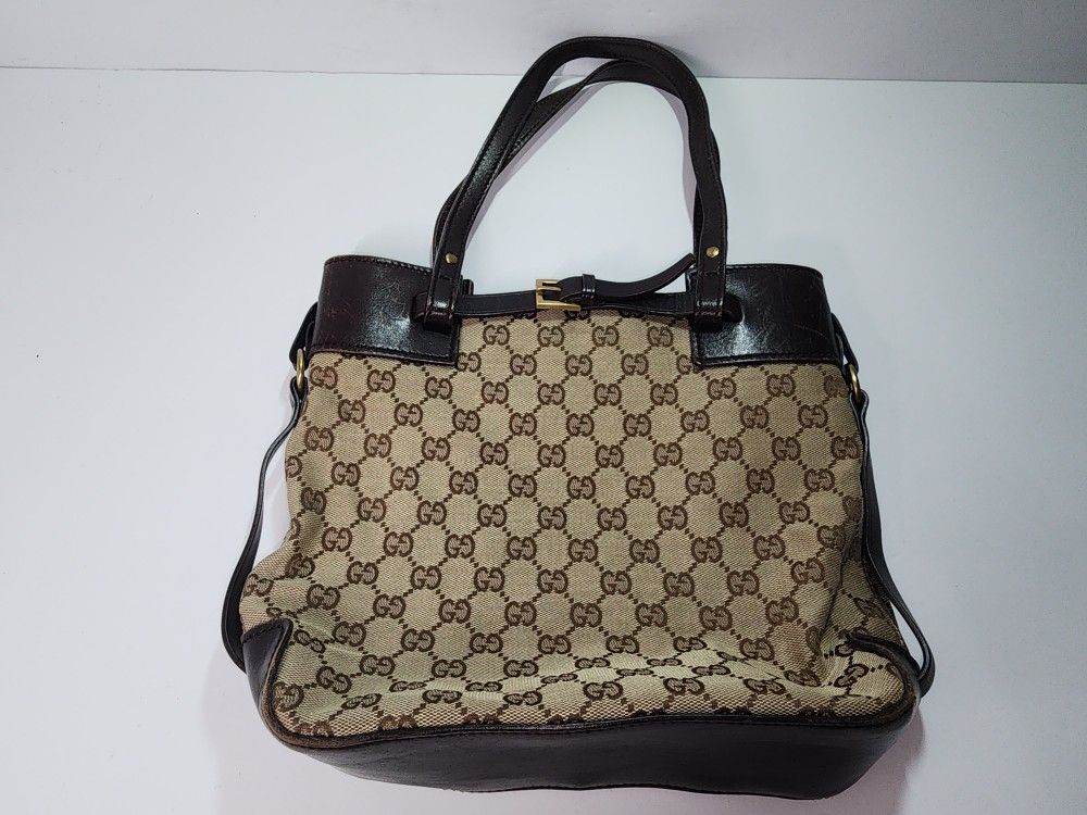 Gucci Shoulder Bag #107757. GG Canvas/Leather