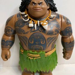 Disney Moana MAUI Talking Action Figure Doll 10” No Hook Hasbro