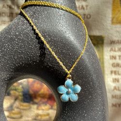18k Gold Filled Flower Pendants on 18k Gold Filled 925 Italian Sterling Silver 18' Chain - 4 Color - Tarnish Resistant