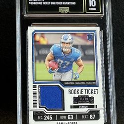 2023 Contenders 🔥 Sam Laporta 🔥 Rookie Ticket Swatches Variations GMA 10 💎 Mint - Detroit Lions