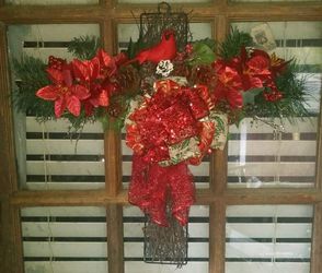 Custom created cross wreath