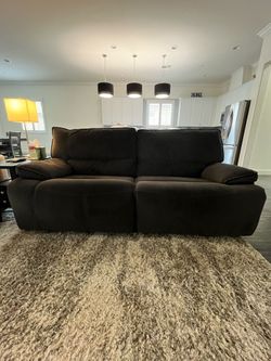 Gray Microfiber Power Reclining Sofa