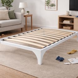 Kids Twin Metal White Bed Frame Modway Brand