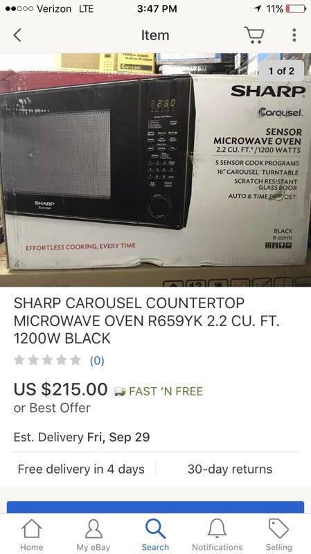 Sharp carousel microwave