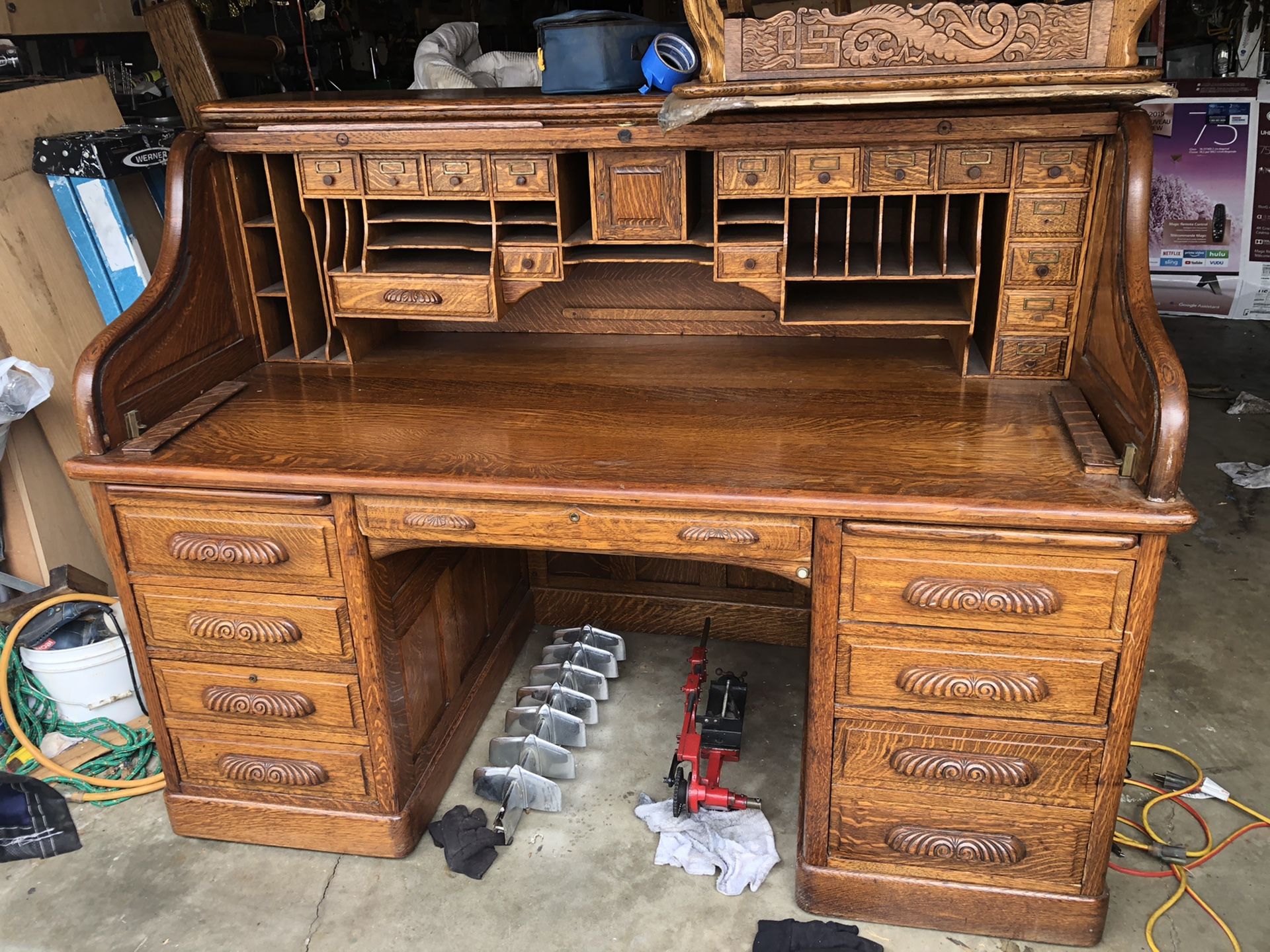 Antique Roll Top Desk