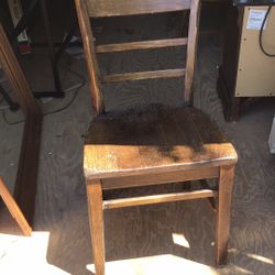 old wood desk chair.  seat is 16 inches tall