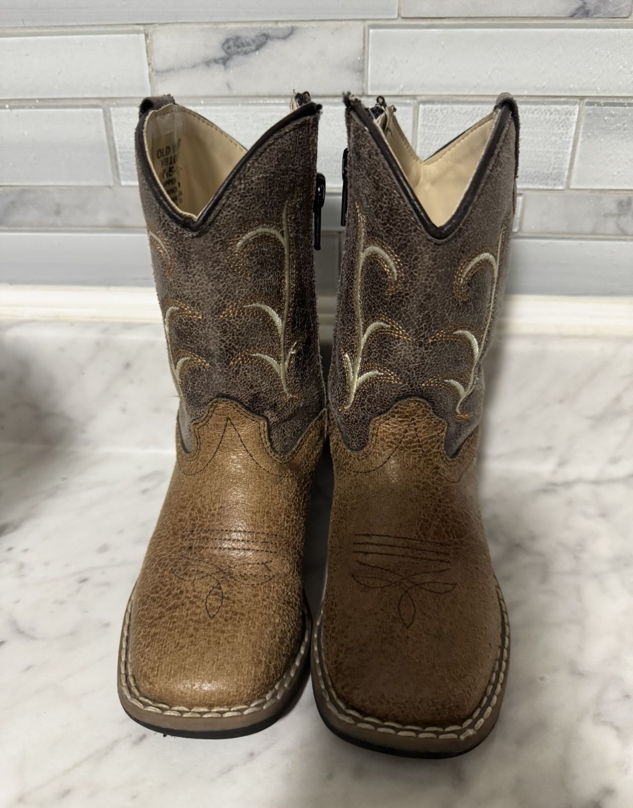 Toddler Boy Old West Size 7 1/2 brown boots
