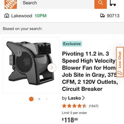 Lasko High Speed Blower Fan