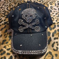 bedazzled skull hat