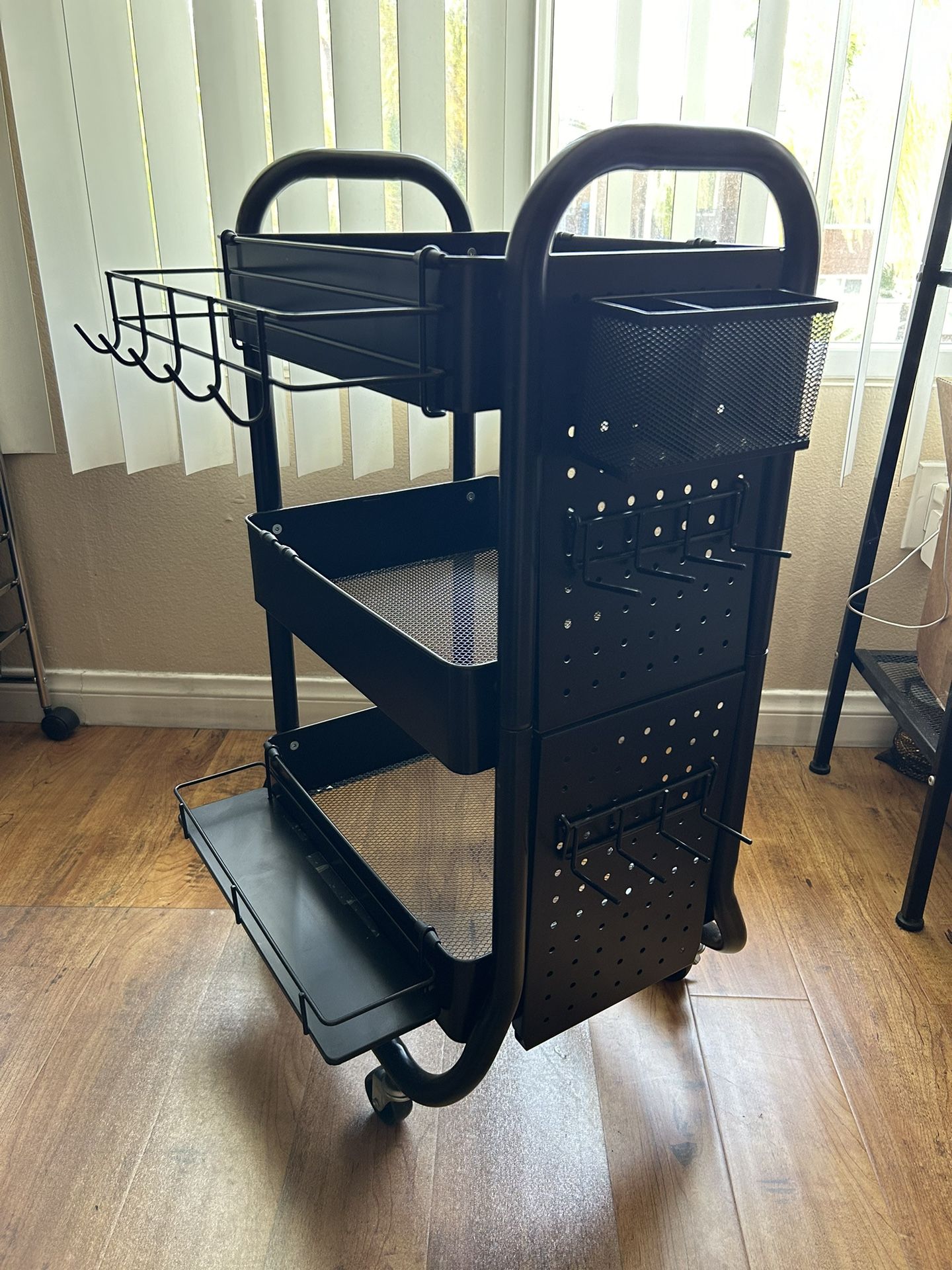 Black Metal Gramercy Rolling Cart by Simply Tidy (CASH PLEASE)