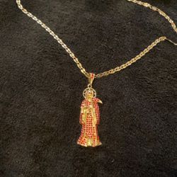 brazillian gold santa muerta chain