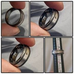 NEW ZALES MEN'S TRITON TUNGSTEN SILVER CARBONITE GENUINE 1/4 CT. T.W. NATURAL GENUINE DIAMOND WEDDING FASHION RING