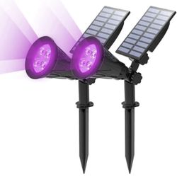 T-sun LED Solar Spotlights, Waterproof Outdoor Pool Landscape Lamps Purple 4 Pcs