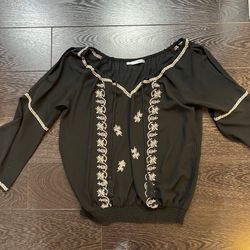 Maurices Women Black Sheer mid sleeve top  Medium