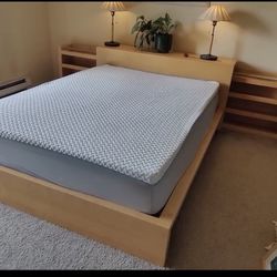 Bed Frame with Mattress & Side Drawers 