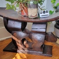 FOOT REST/SIDE TABLE/ BIRTHING CHAIR/HAND CARVED
