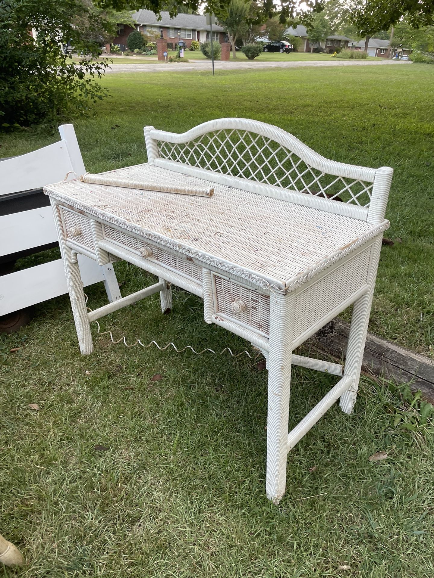 Wicker Vanity Or Desk