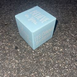 3" Blue Inspirational Cube