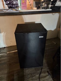 Black mini fridge