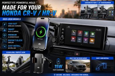 Honda CR-V / HR-V Wireless Fast Charging Phone Mount (2023-2026) – Auto-Clamping