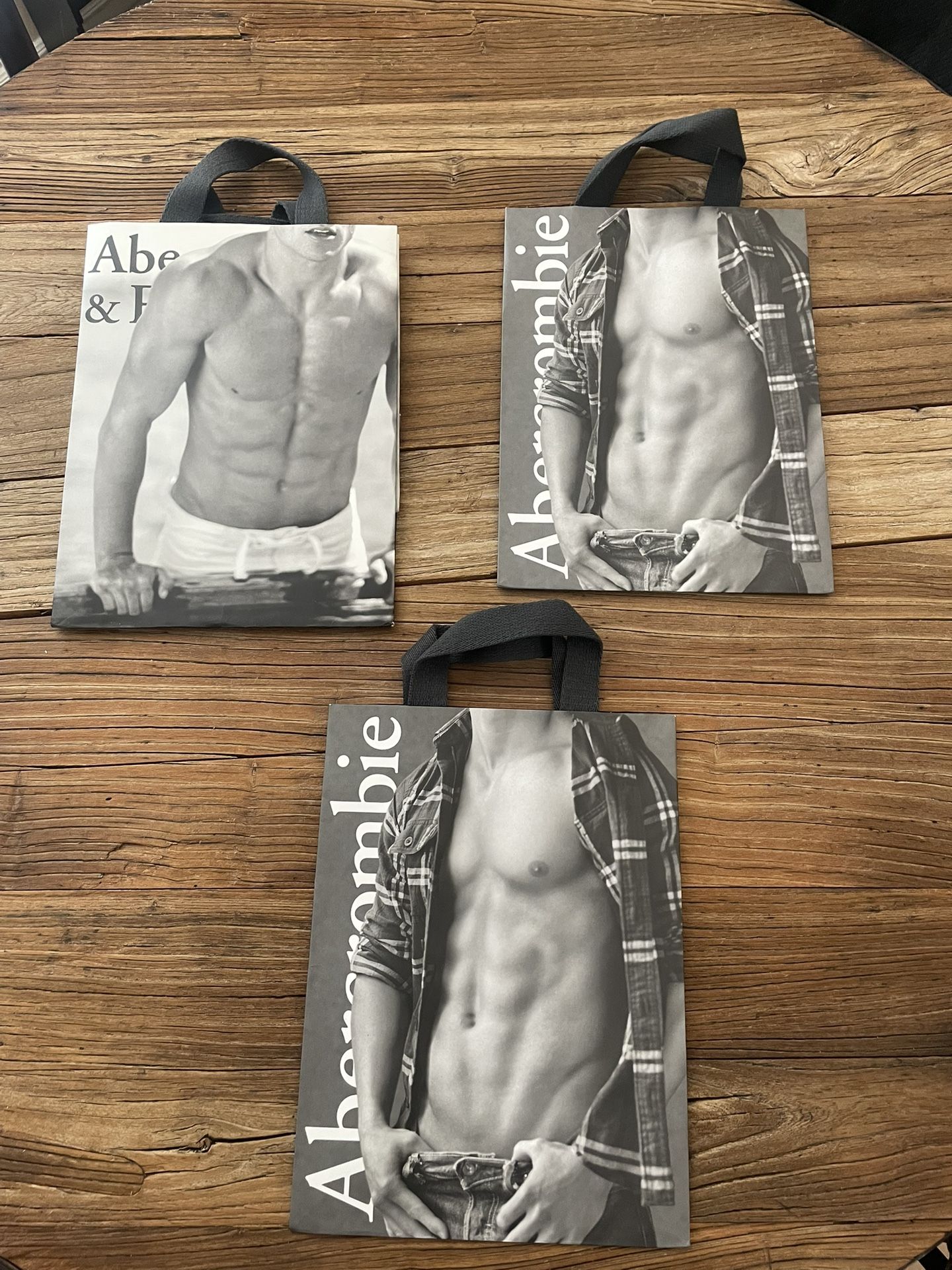 3 New Vintage Abercrombie & Fitch Thick Paper Bags 